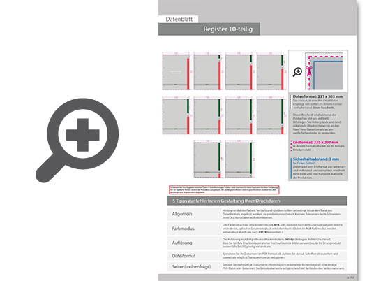 Product Bild registerbl__tter_f__r_din_a4__10-teilig__einseitig_bedruckt_(4_0)